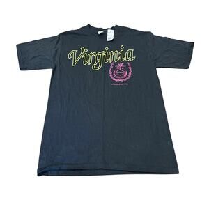 Vintage Virginia T Shirt Deadstock Single Stitch USA Kmart Sheen Black Tee -